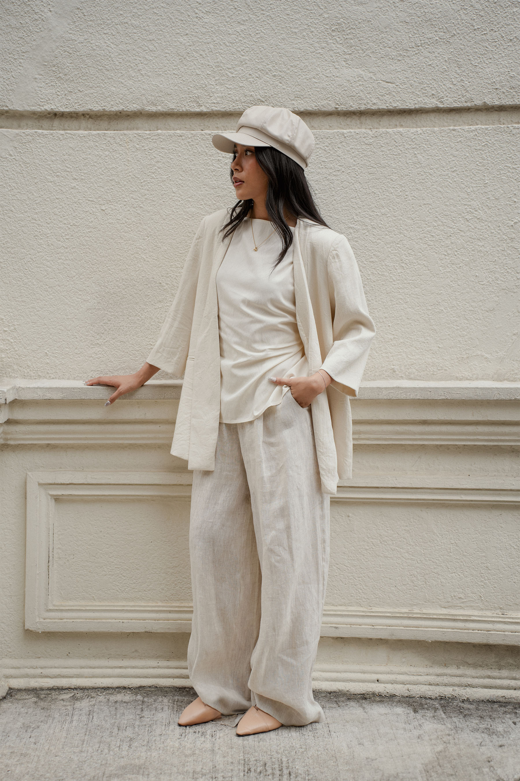 The City Breeze Linen Flare Pants Beige