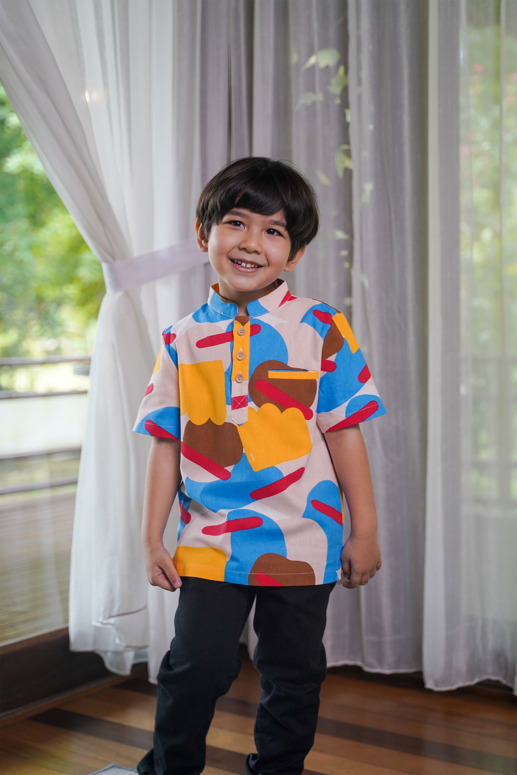 Boy Short Sleeves Shirt Jellybean Print