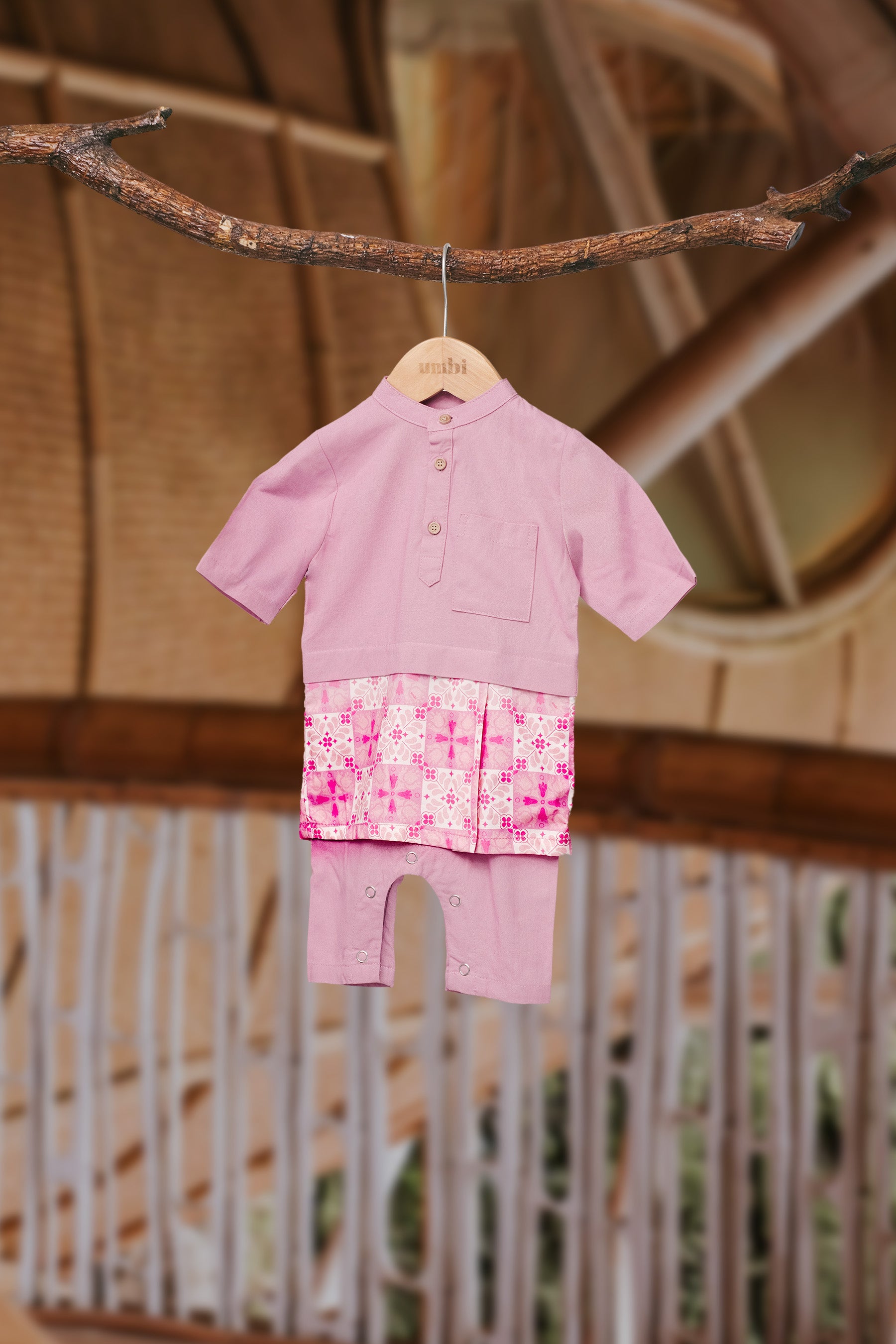 The Embun Collection Baby Boy Baju Melayu 3-in-1 in Mawar Print