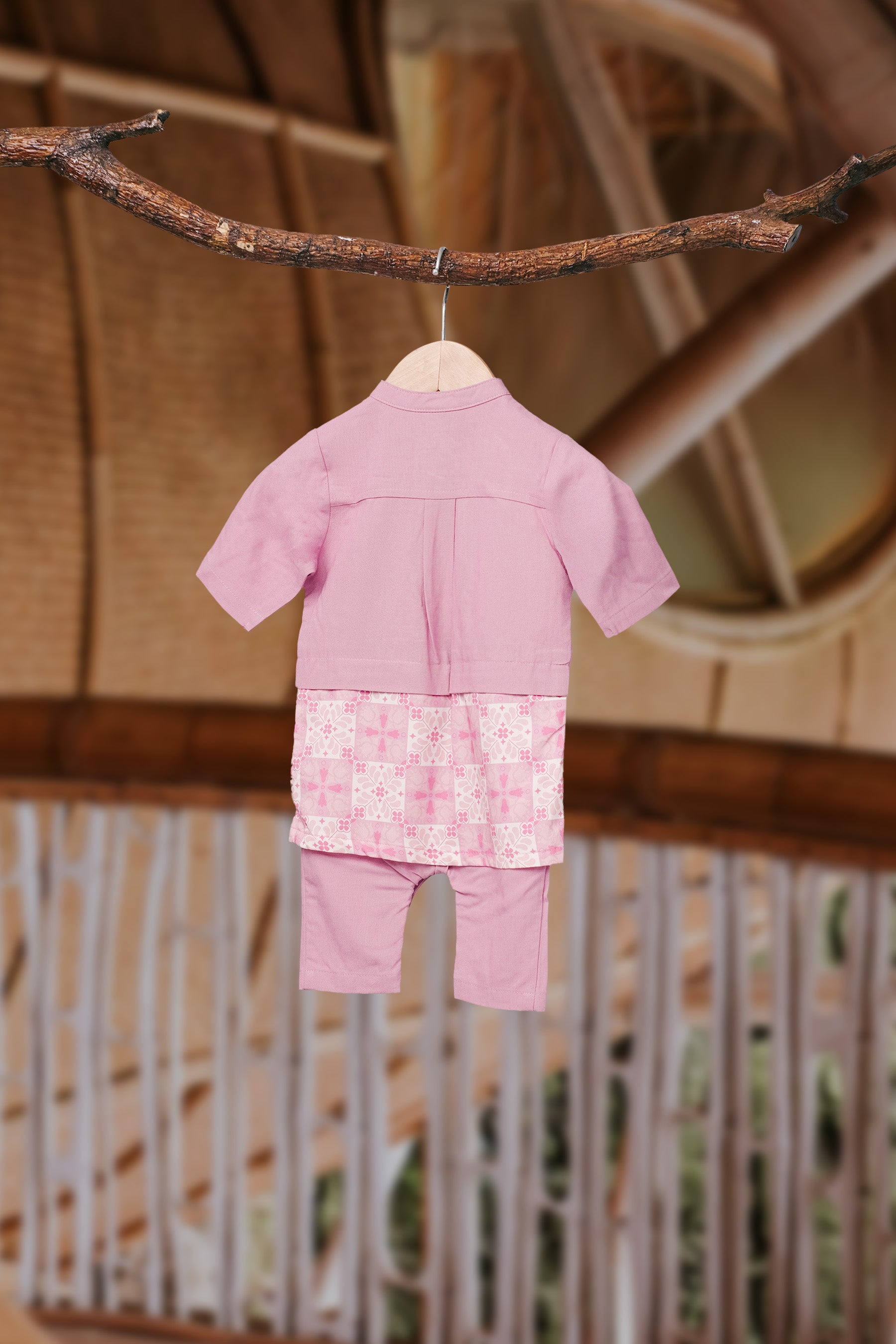 The Embun Collection Baby Boy Baju Melayu 3-in-1 in Mawar Print