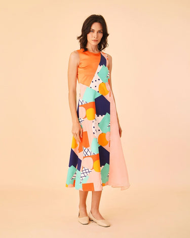 Flare A - Line Midi Dress - Umbi