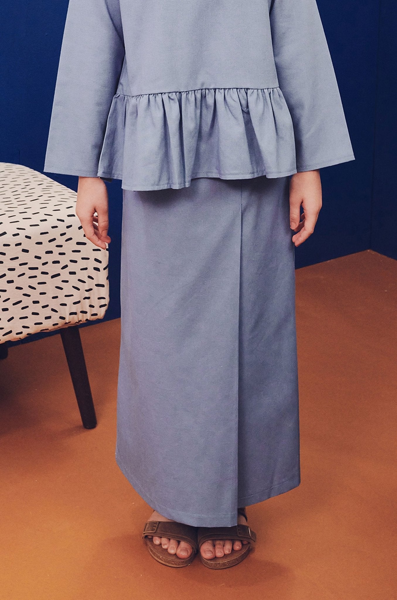 Girl Classic Skirt Pigeon Blue - Umbi