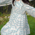 Girl Holiday Dress in Wave - Umbi