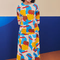 Girl Pair Pockets Boxy Blouse Jellybean Print - Umbi