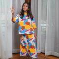 Girl Pair Pockets Boxy Blouse Jellybean Print - Umbi