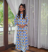 Girl Pair Pockets Boxy Blouse Popcorn Print - Umbi