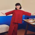 Girl Pair Pockets Boxy Blouse Red - Umbi