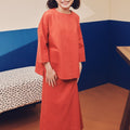 Girl Pair Pockets Boxy Blouse Terracotta - Umbi