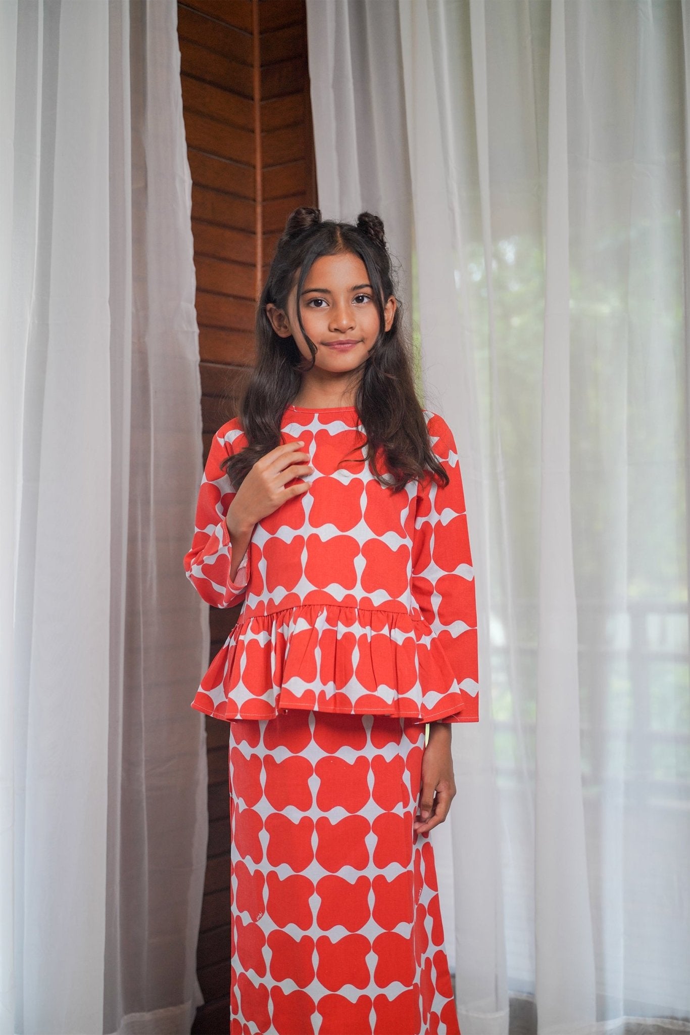 Girl Petit Ruffle Blouse Bubblegum Print - Umbi
