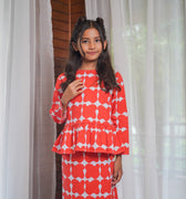 Girl Petit Ruffle Blouse Bubblegum Print - Umbi