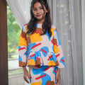 Girl Petit Ruffle Blouse Jellybean Print - Umbi