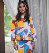 Girl Petit Ruffle Blouse Jellybean Print - Umbi