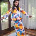 Girl Petit Ruffle Blouse Jellybean Print - Umbi