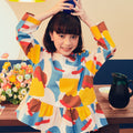 Girl Petit Ruffle Blouse Jellybean Print - Umbi