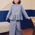 Girl Petit Ruffle Blouse Pigeon Blue - Umbi