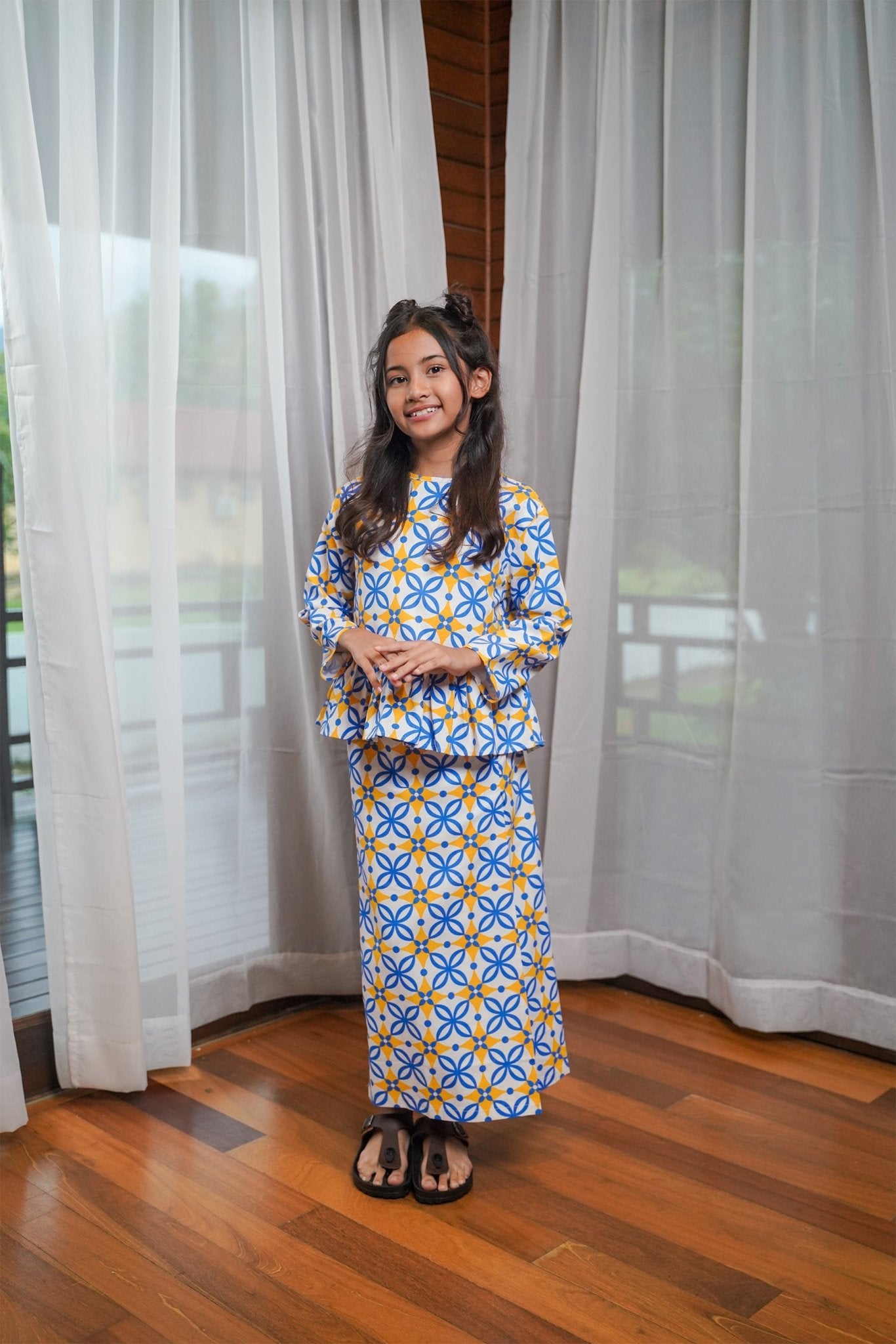 Girl Petit Ruffle Blouse Popcorn Print - Umbi