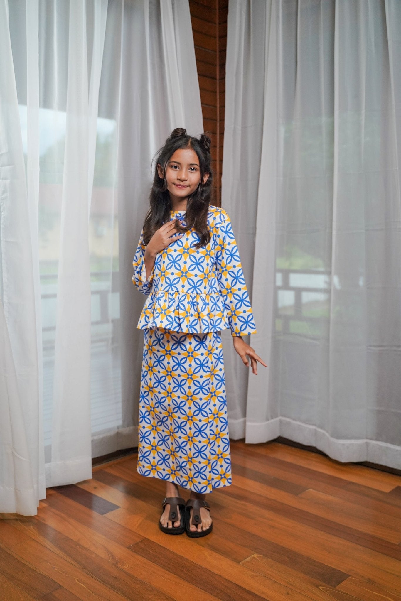 Girl Petit Ruffle Blouse Popcorn Print - Umbi
