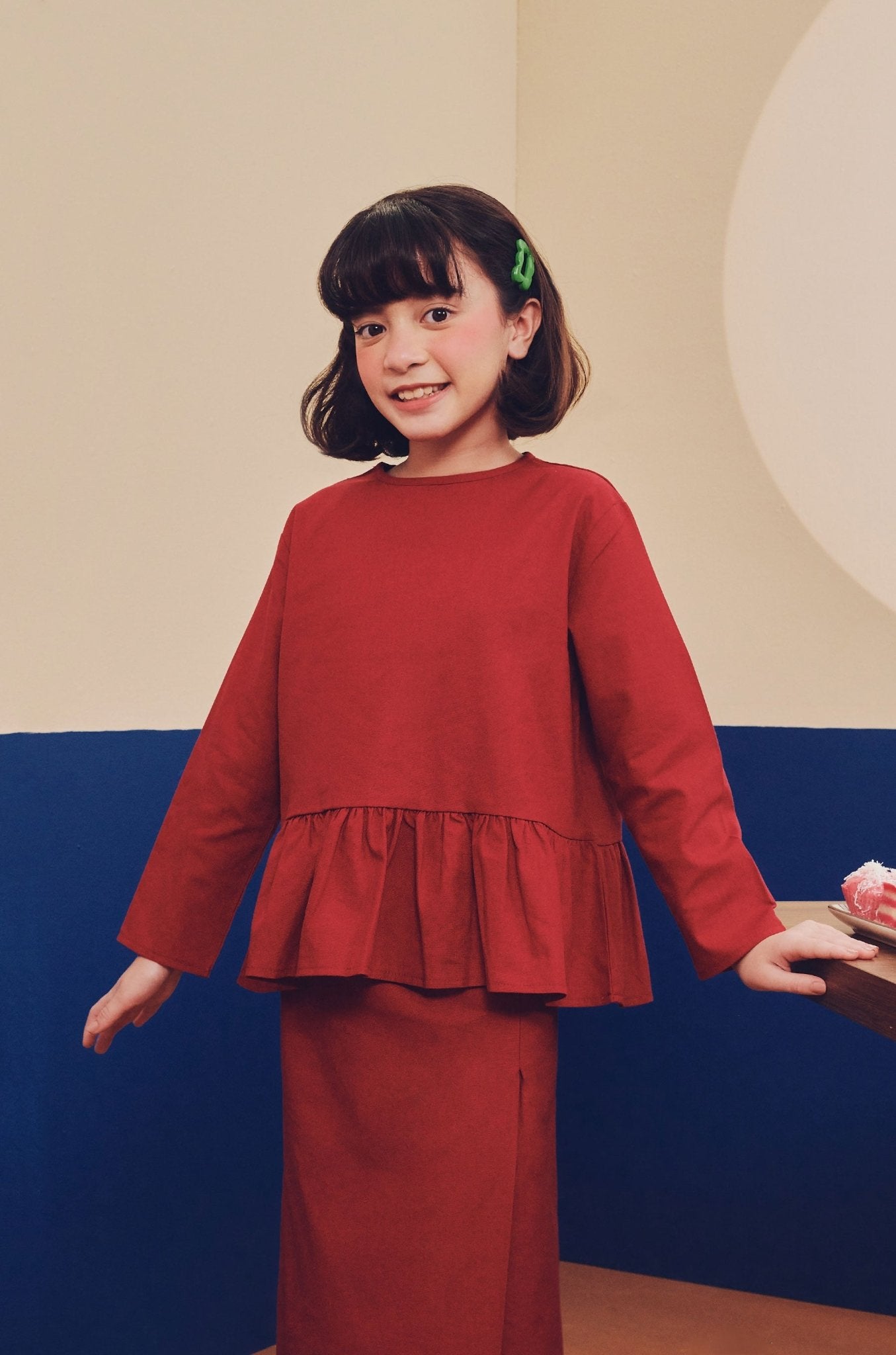Girl Petit Ruffle Blouse Red - Umbi