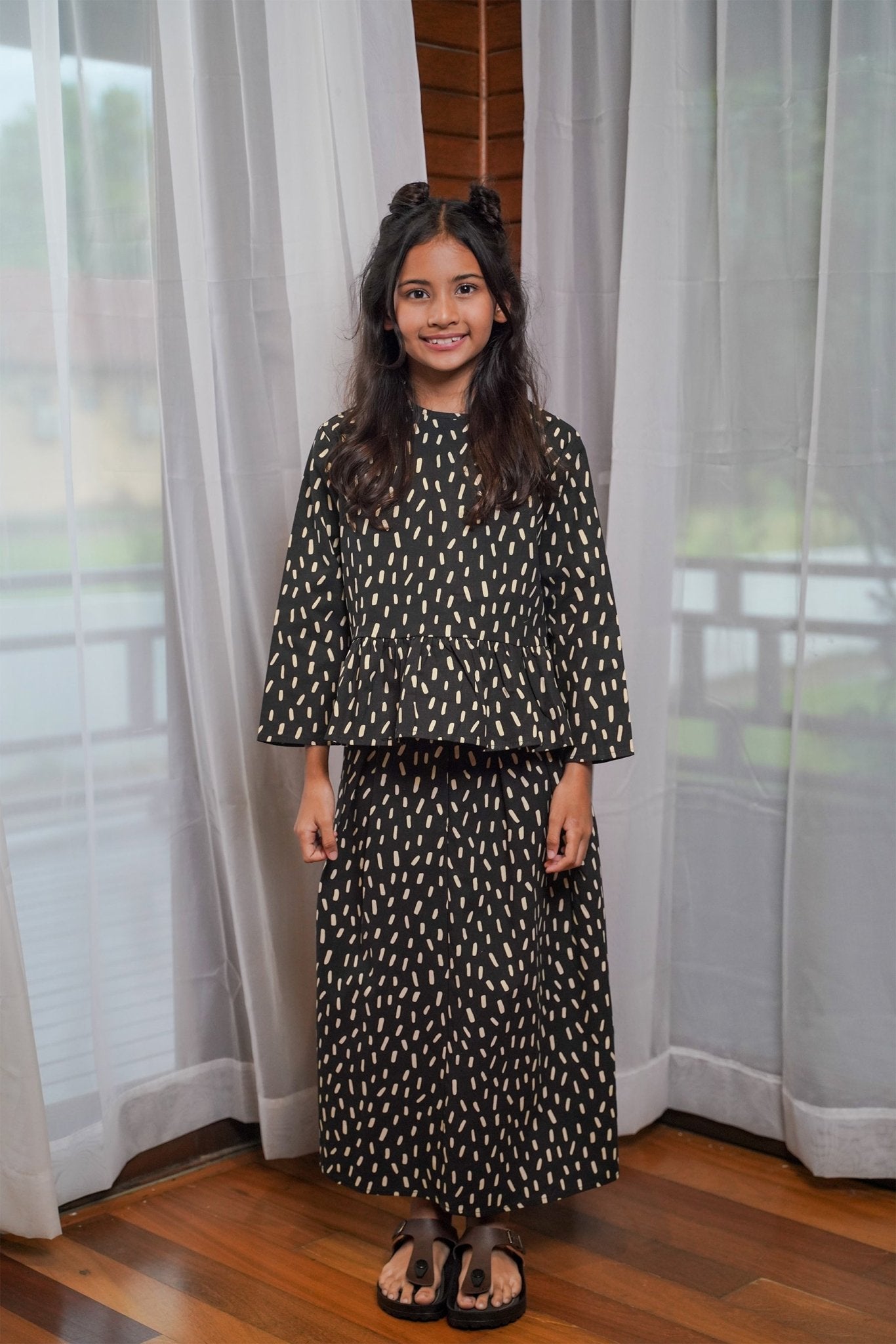 Girl Petit Ruffle Blouse Sprinkle Print - Umbi