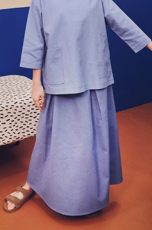 Girl Teacup Skirt Pigeon Blue