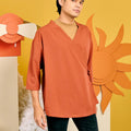 baju raya family sedondon adult kimono top clay orange 