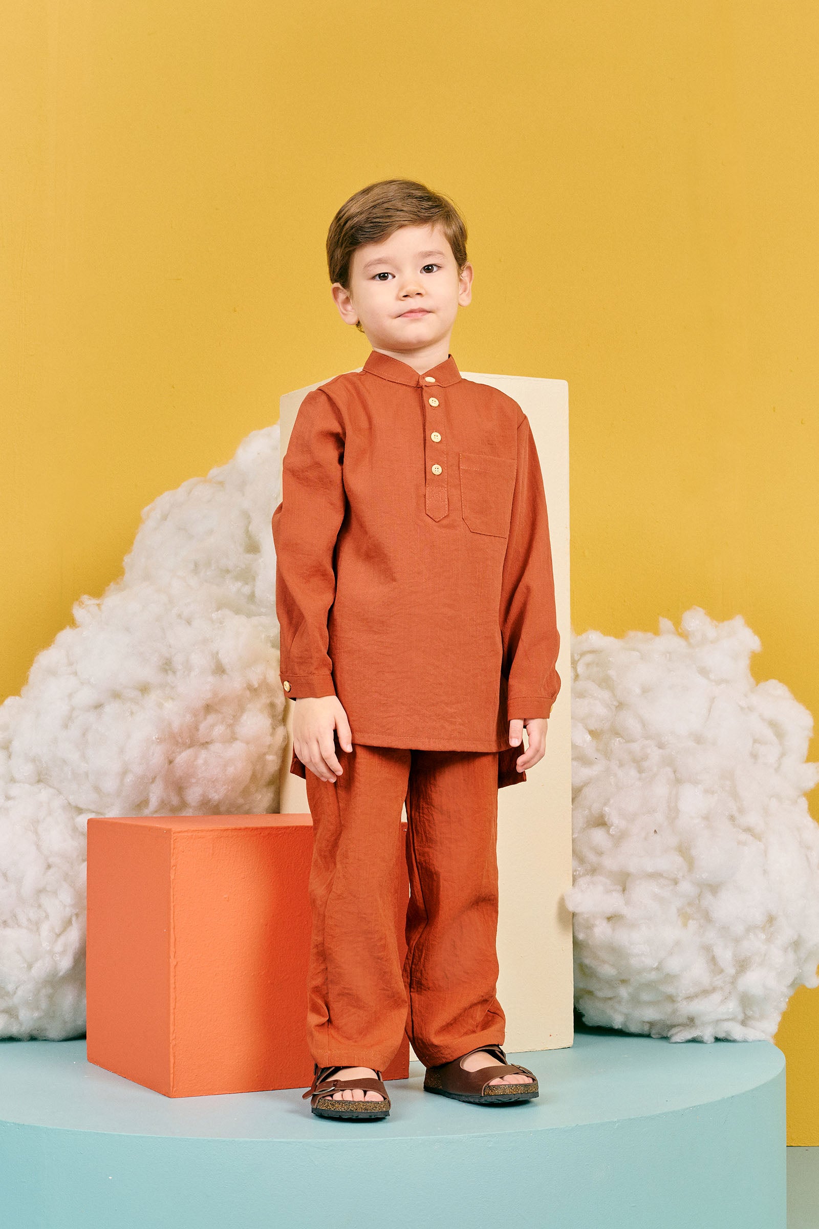 baju melayu one set long sleeve button