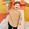 baju raya family sedondon kids boy basic kurta top khaki