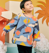 baju raya family sedondon kids kurta top bumantara print