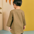 boy top kurta long sleeve button pair pockets eid kenduri raya event wear