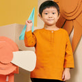 baju raya family sedondon kids kurta top orange