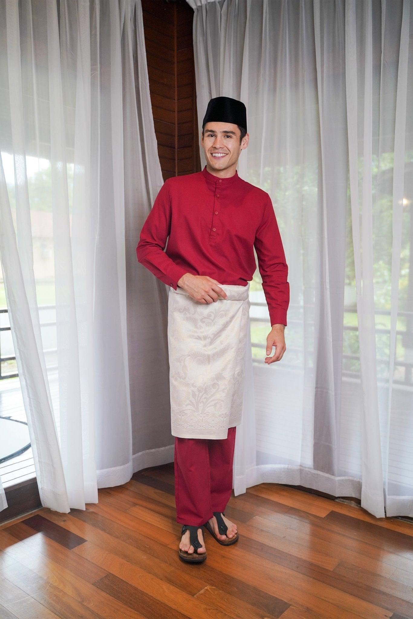 Men Baju Melayu Set Red - Umbi