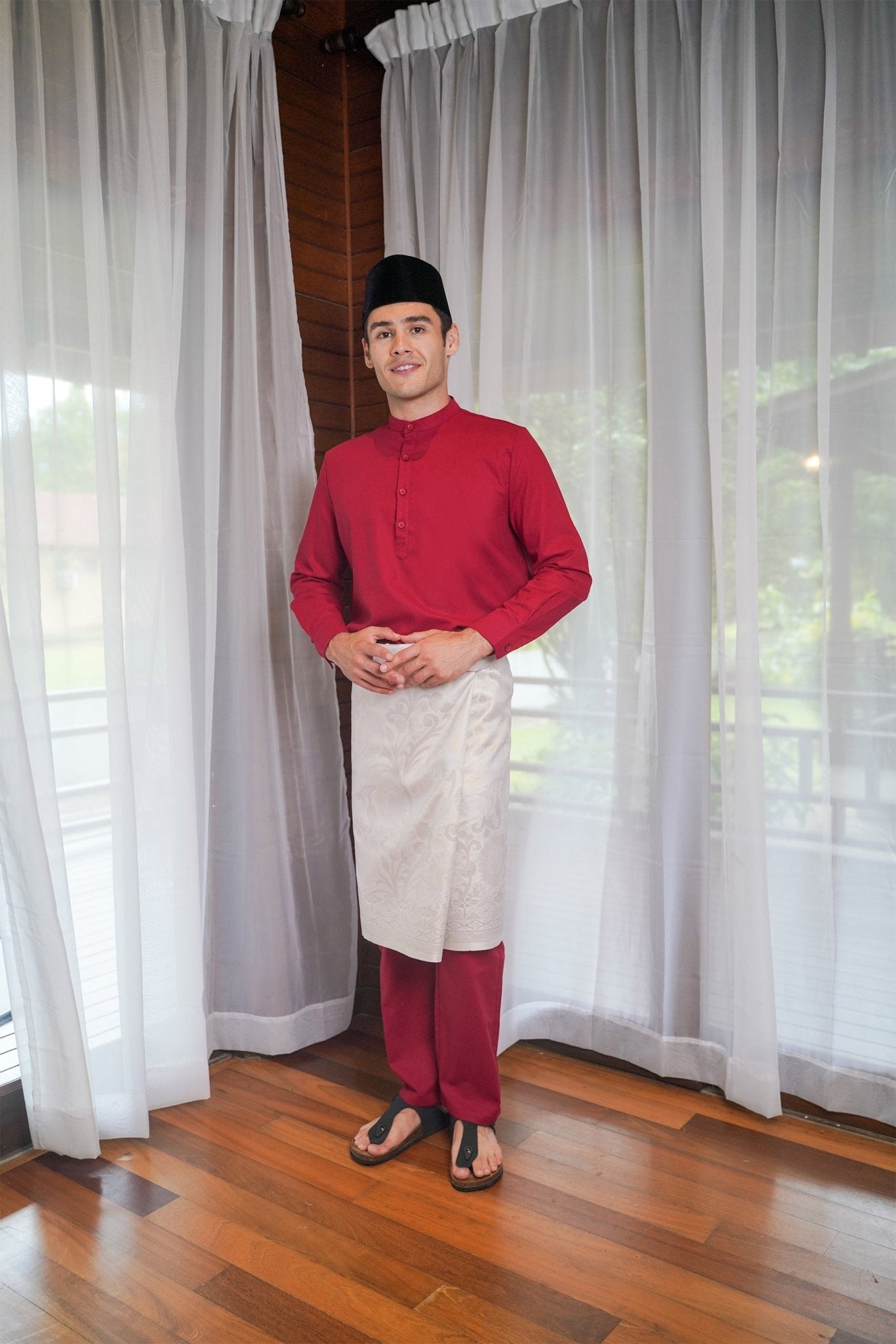 Men Baju Melayu Set Red - Umbi