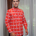 Men Collar Kurta Bubblegum Print - Umbi
