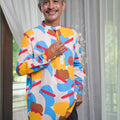 Men Collar Kurta Jellybean Print - Umbi