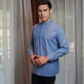 Men Collar Kurta Pigeon Blue - Umbi