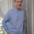 Men Collar Kurta Pigeon Blue - Umbi