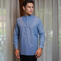 Men Collar Kurta Pigeon Blue - Umbi