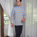 Men Collar Kurta Popcorn Print - Umbi
