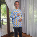 Men Collar Kurta Popcorn Print - Umbi