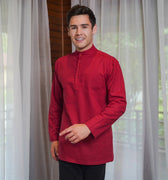 Men Collar Kurta Red - Umbi