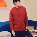 Men Collar Kurta Red - Umbi