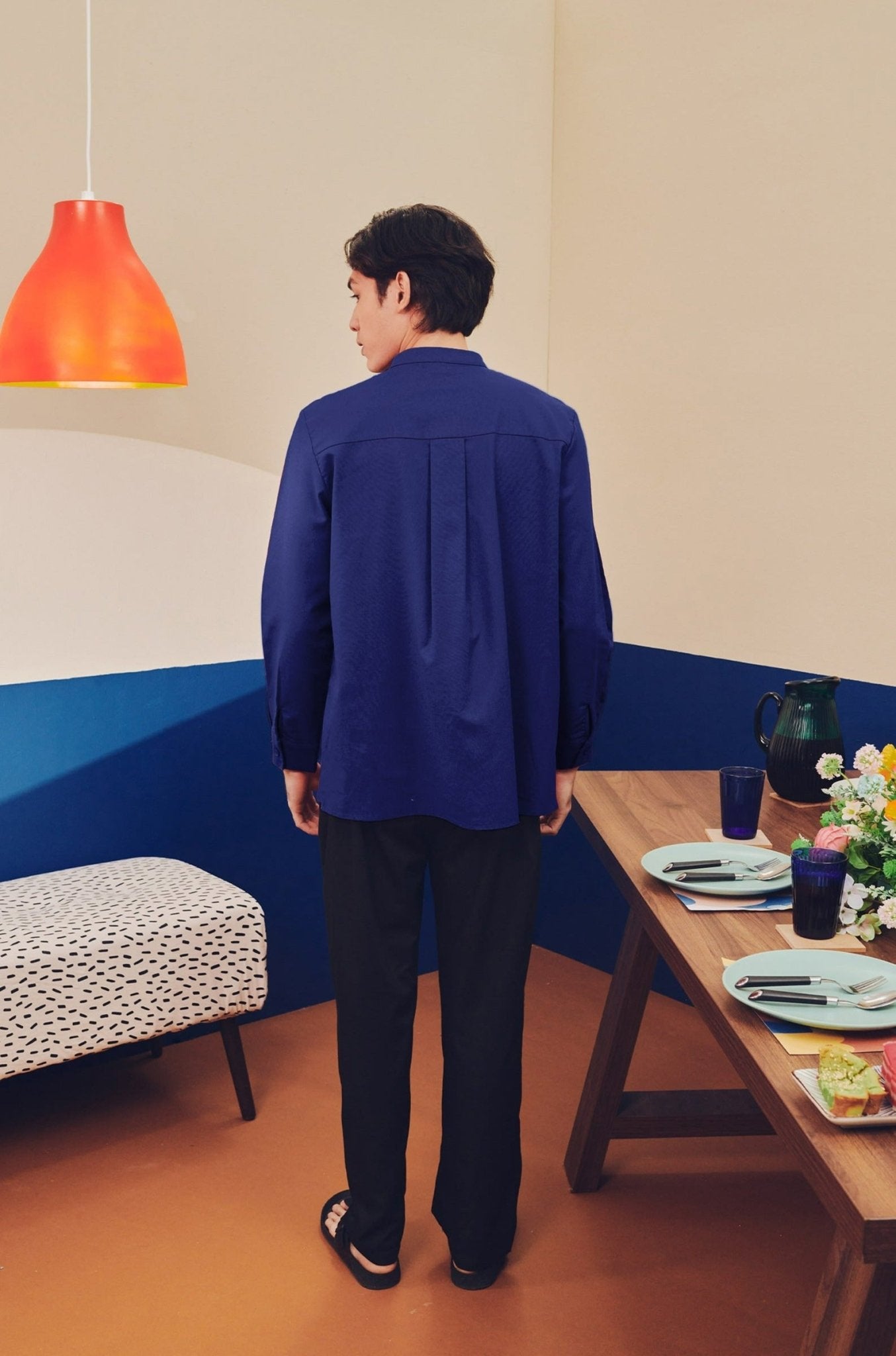 Men Collar Kurta Royal Blue - Umbi