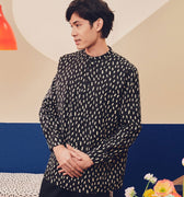 Men Collar Kurta Sprinkle Print - Umbi