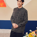 Men Collar Kurta Sprinkle Print - Umbi