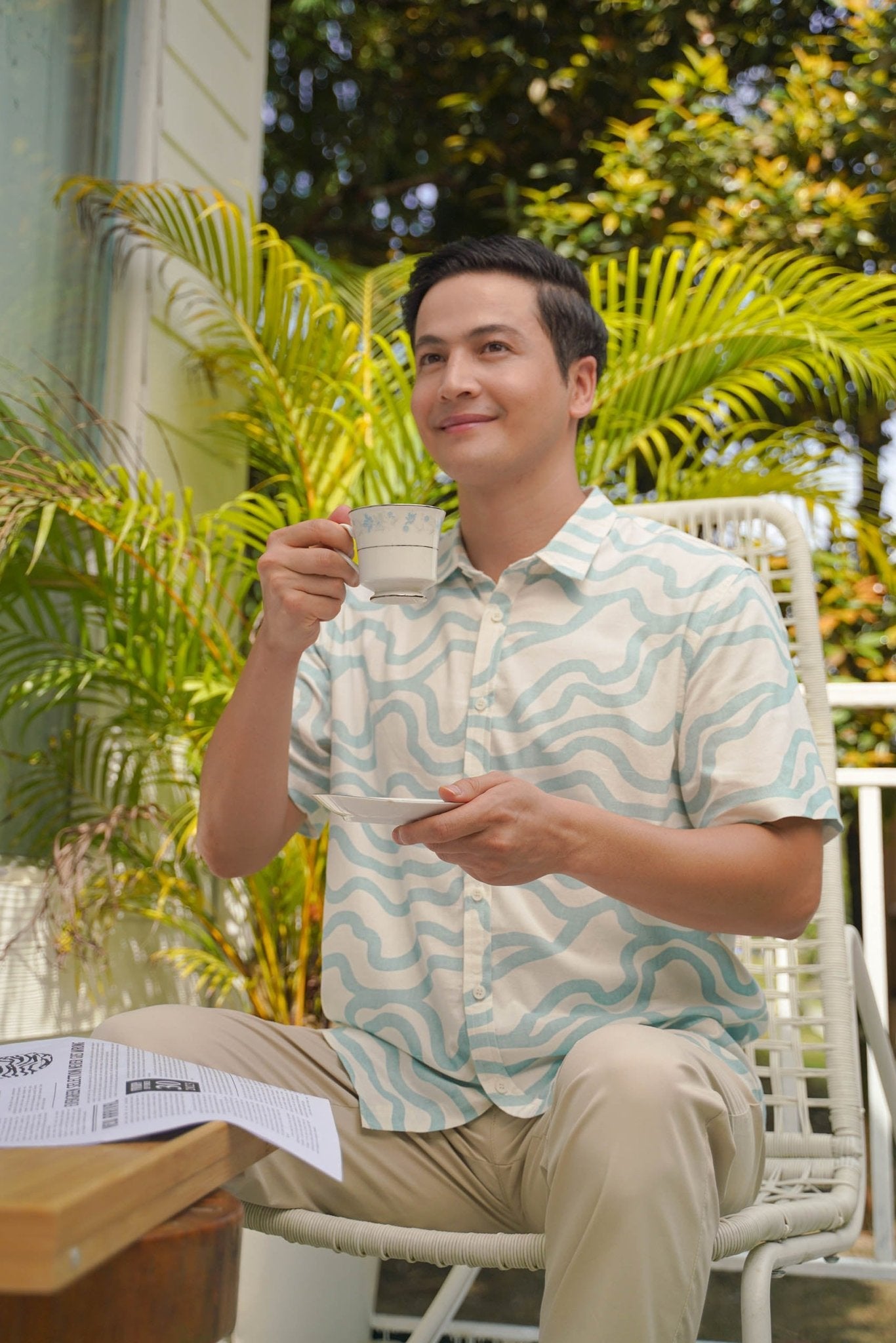 Men Holiday Shirt in Wave - Umbi