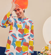 Men Kurta Jellybean Print - Umbi