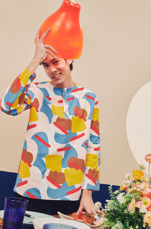 Men Kurta Jellybean Print