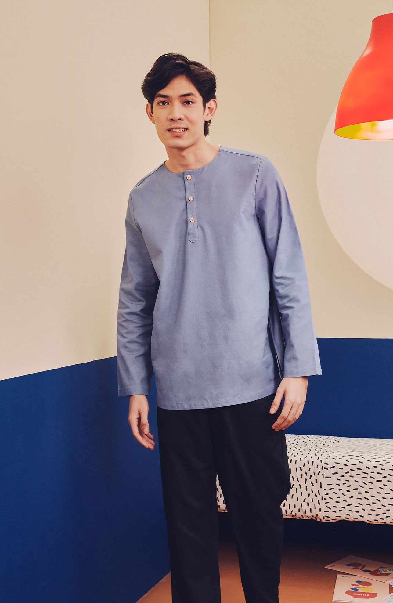 Men Kurta Pigeon Blue - Umbi