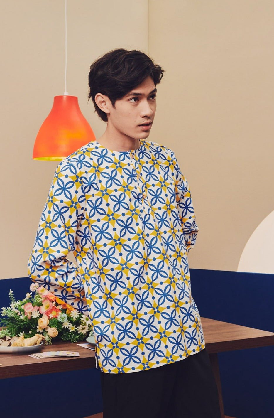 Men Kurta Popcorn Print - Umbi