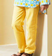 baju raya family sedondon kids boy slim fitted pants yellow